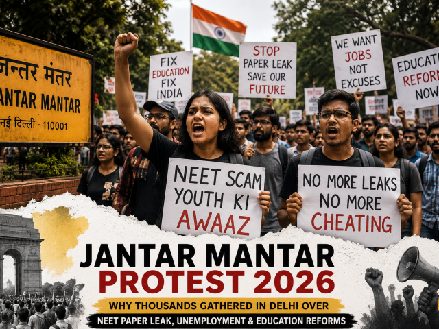 Jantar Mantar Protest 2026: Why Thousands Gathered in Delhi Over NEET Paper Leak, Unemployment & Education Reforms